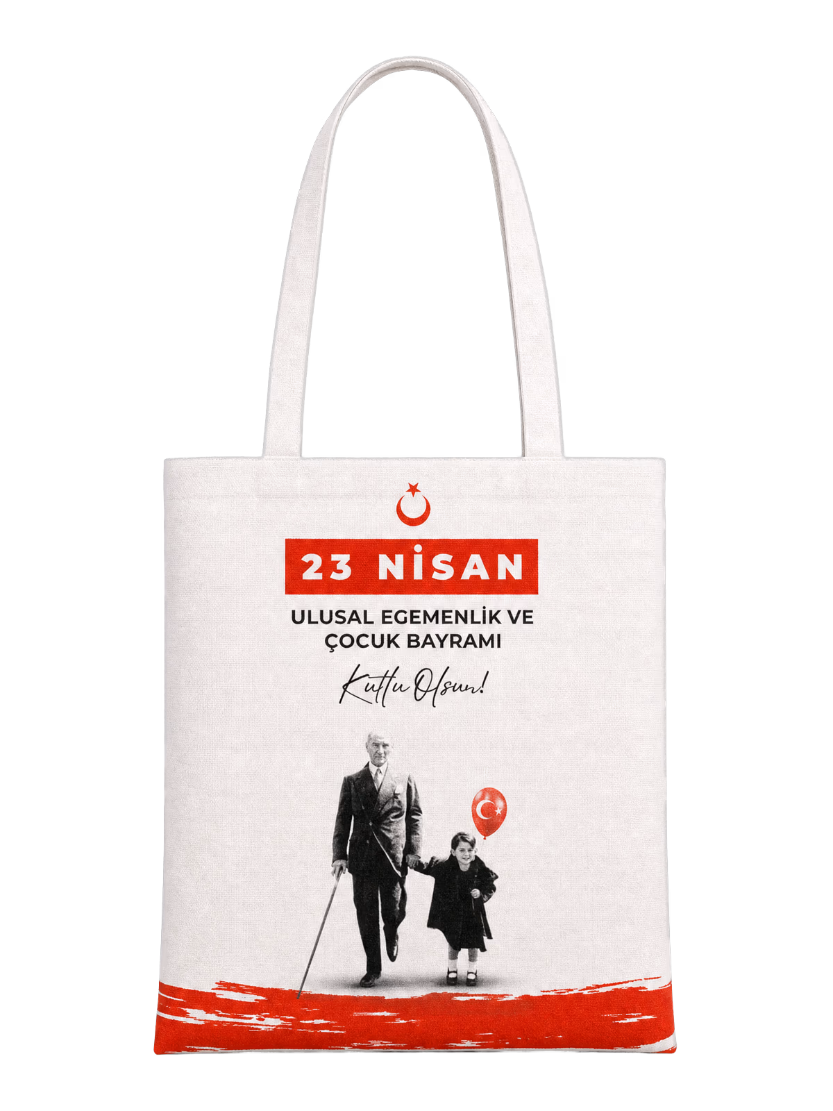 23 Nisan Bez Çanta - Atatürk ve Çocuklar - Özel Üretim Çanta