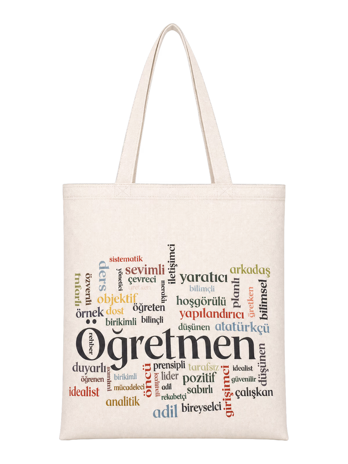 Öğretmenler Günü Bez Çanta - Öğretmen Kelime Bulutu - Özel Üretim Çanta