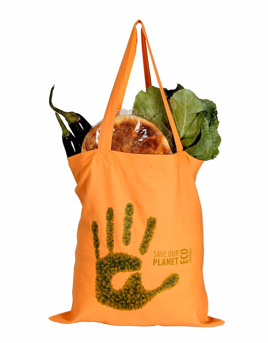 Save Our Planet Orange - Baskılı Bez Çanta