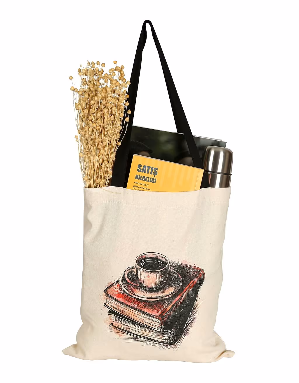 Book Mate White - Kanvas Çanta